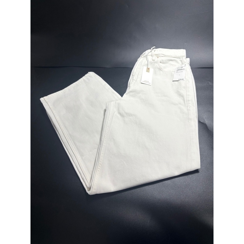 Good American NEW Good Standard Baggy Jeans Cloud White‎ Low Rise Size 4/27